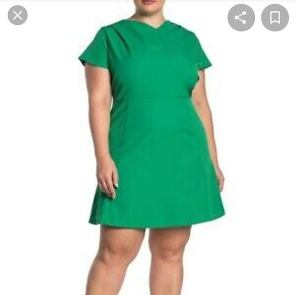 Alexia Admor Karin Trumpet Dress Green 1x NWOT - Picture 1 of 6